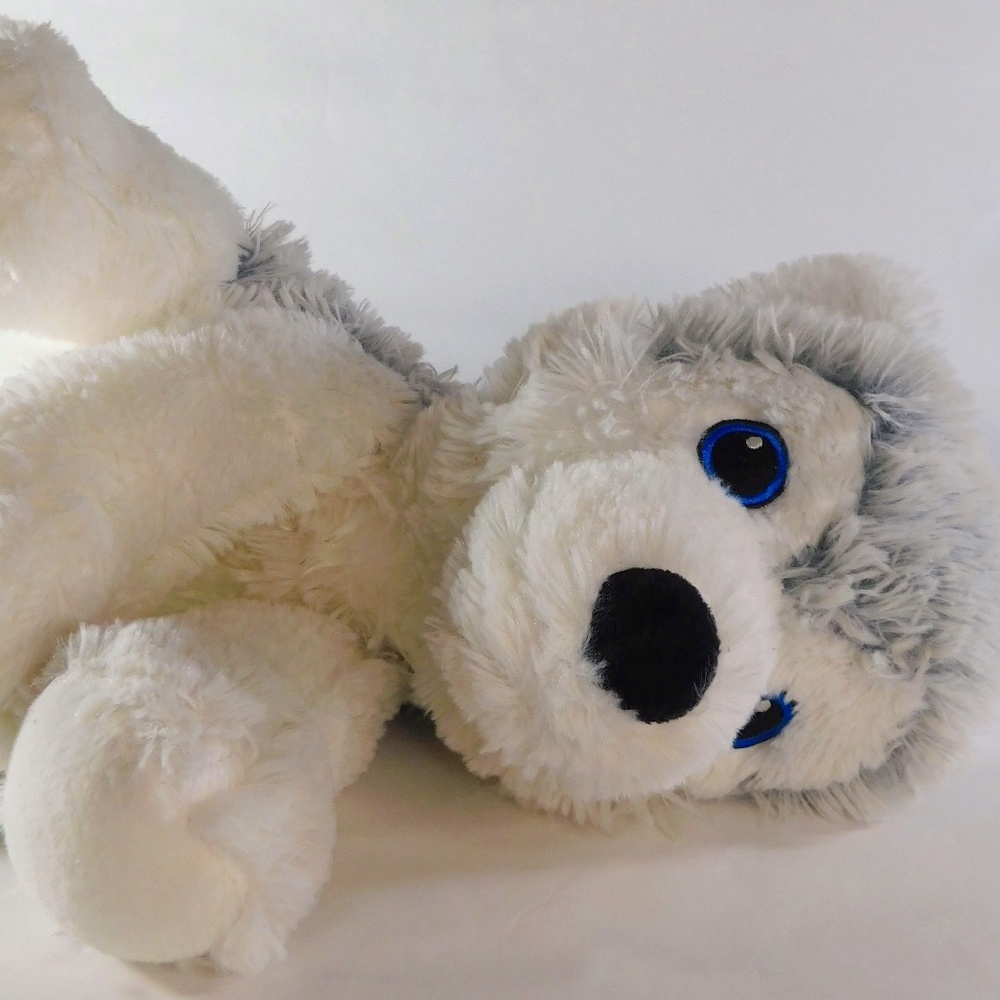 Blue Eyed Husky Dog - 12” Sitting Plush Soft Stuffed Animal Toy Dog